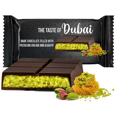 UNIQBITE Dark Dubai chocolate bar with pistachio cream for indulgent snacking