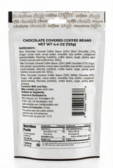 Dark, milk, and white chocolate enrobed beans with whole roasted coffee for rich aroma.