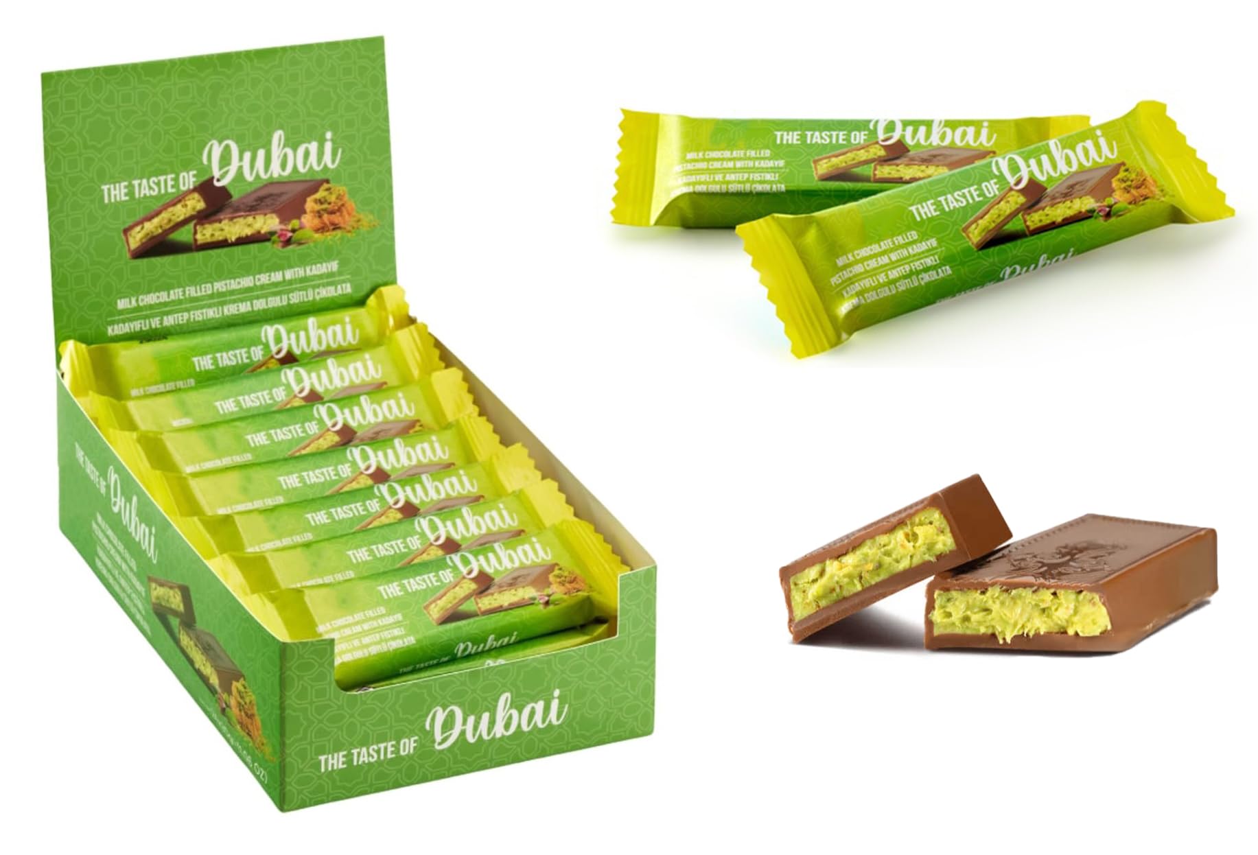 UNIQBITE Mini Dubai Pistachio Bar outer pack, ideal for gifting and sharing.