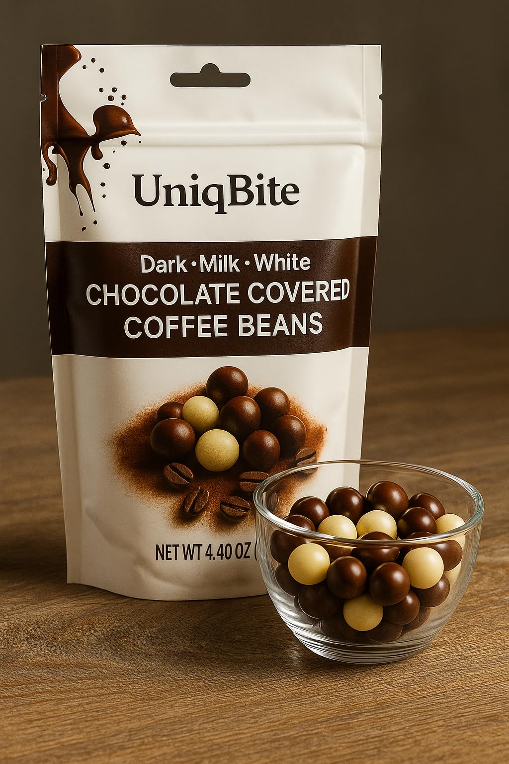 On-the-go snack idea: UNIQBITE beans at your desk.