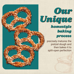 Unique Snacks Extra Salt Splits Pretzels homestyle bake aroma enhances snack time.