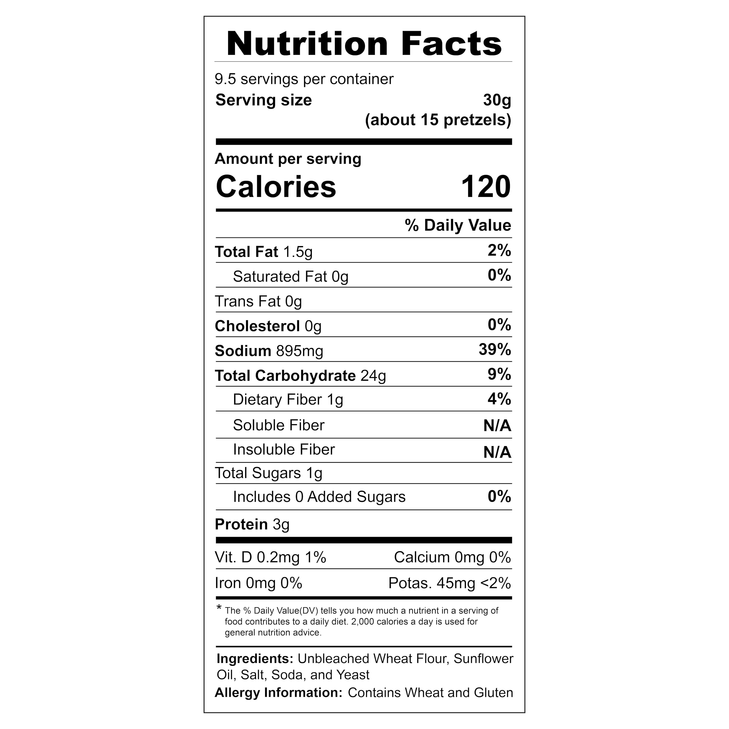 Unique Snacks Extra Salt Splits Pretzels OU Kosher certified for quality assurance.
