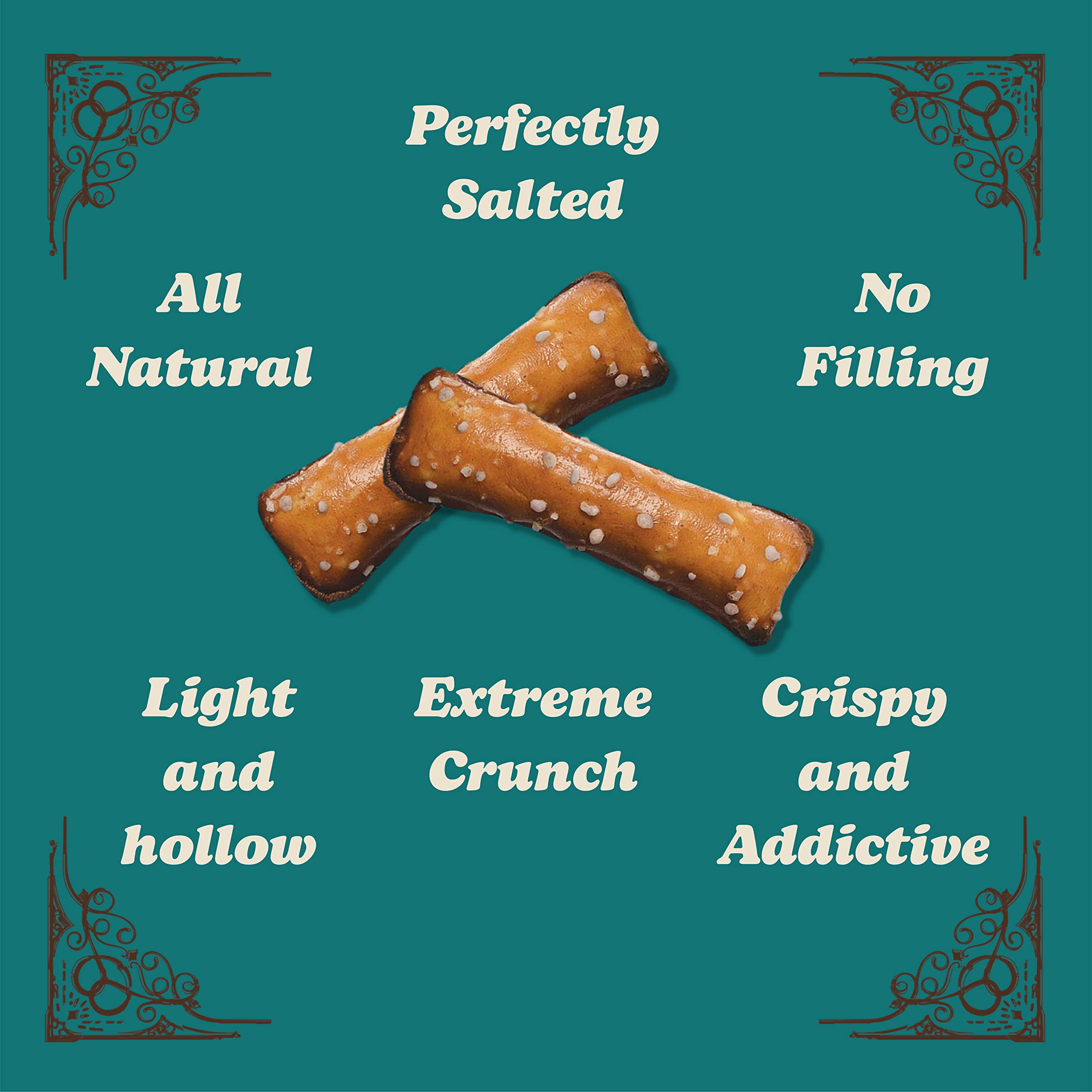 Homestyle baked Unique Snacks Pretzel Shells visual emphasizing hollow shell perfection.