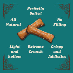 Homestyle baked Unique Snacks Pretzel Shells visual emphasizing hollow shell perfection.