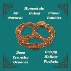 Unique Snacks Original Splits Pretzels hollow-pocket detail emphasizes texture ideal for dipping.