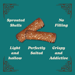 Unique Snacks sprouted pretzel shells on office desk for quick snacking