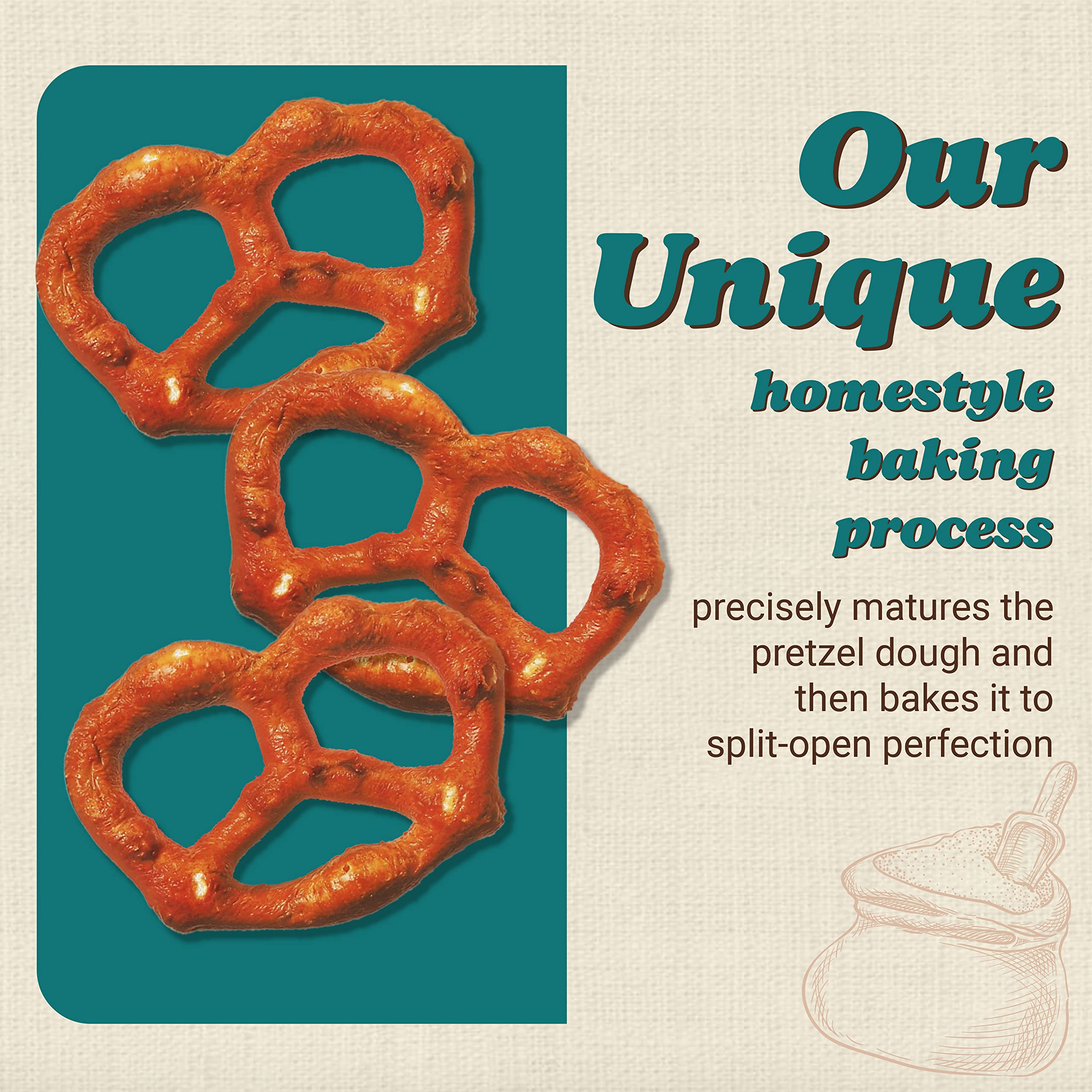 Unique Snacks Unsalted Splits Pretzels with kosher certification label