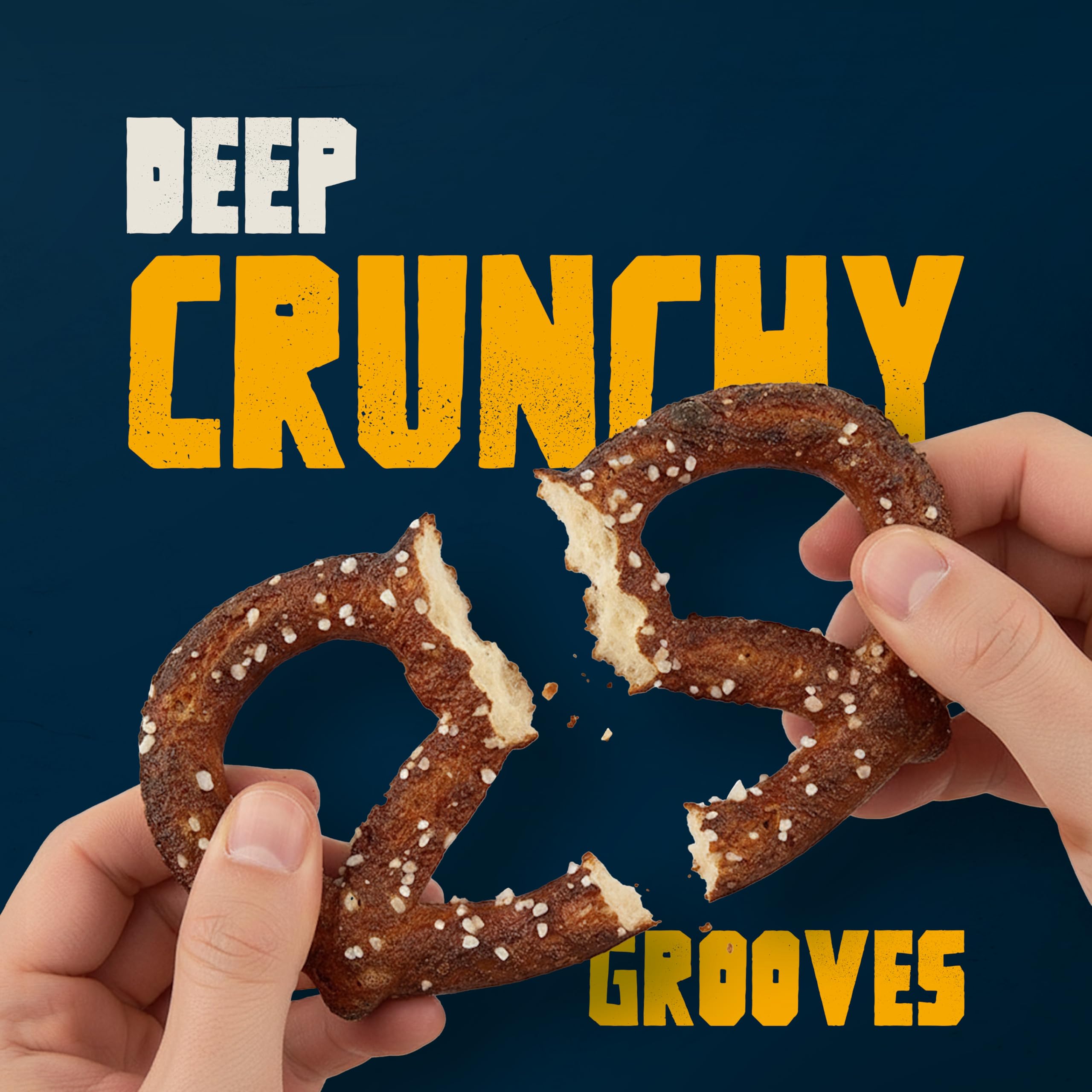 Unique Snacks Sprouted Splits Pretzels packaging shows triple-pack option.