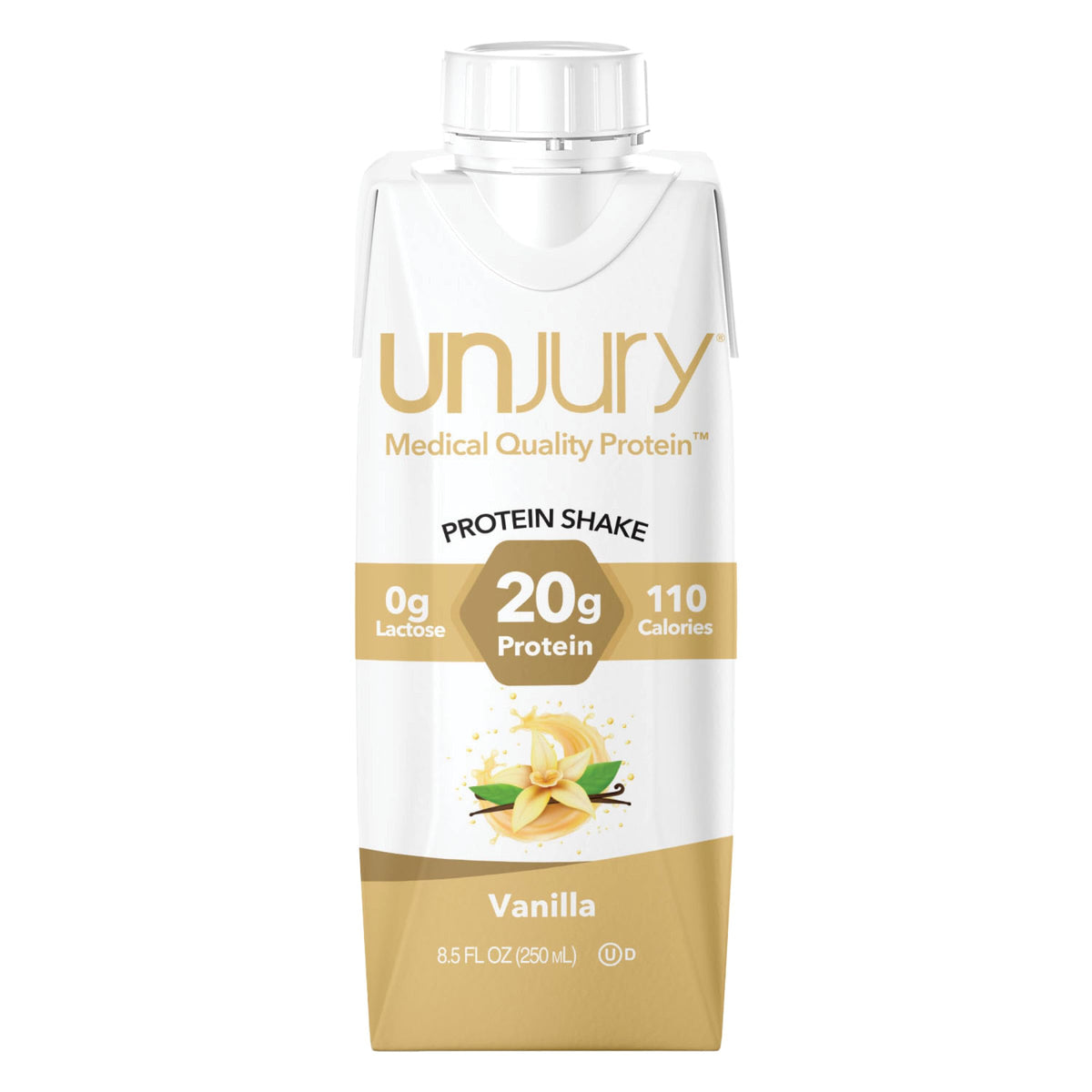 Unjury Vanilla RTD bottle pour for convenient on-the-go protein