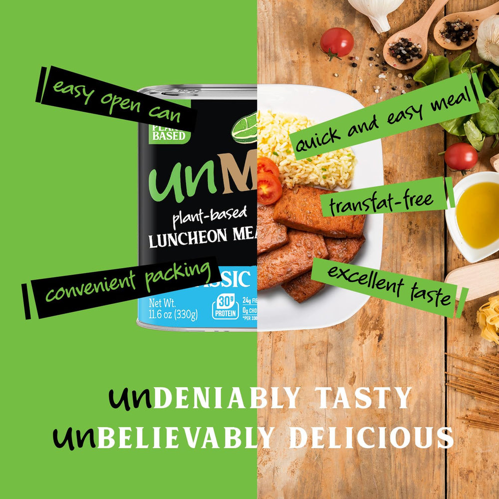 UnMEAT luncheon slices as pizza topping, savory crumb for homestyle meals.