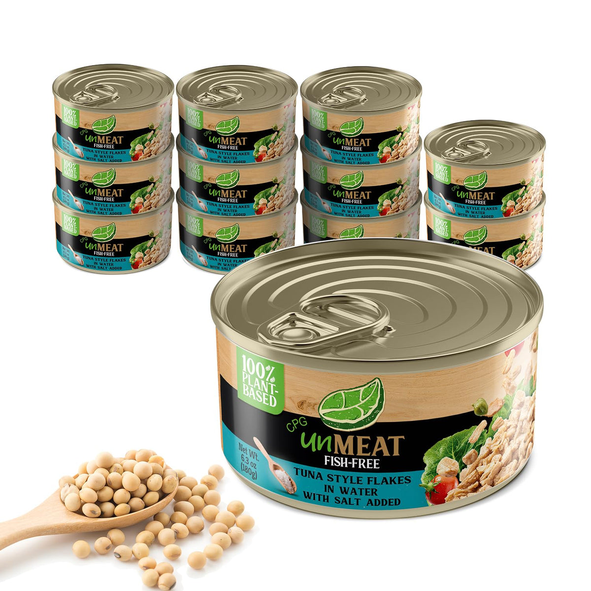 UnMEAT Tuna Style Flakes water pack, ideal for salads.