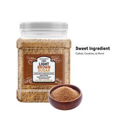 Unpretentious Light Brown Sugar scoop measure highlights precise, flavorful baking.