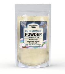 Unpretentious Buttermilk Powder packaging, USA-made, ready for home cooks.