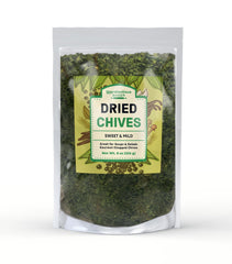 Unpretentious dried chives bag closeup; resealable packaging keeps freshness for toppings