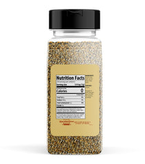 Unpretentious Everything Bagel Seasoning closeup of spices to boost flavor with sesame, garlic, onion.