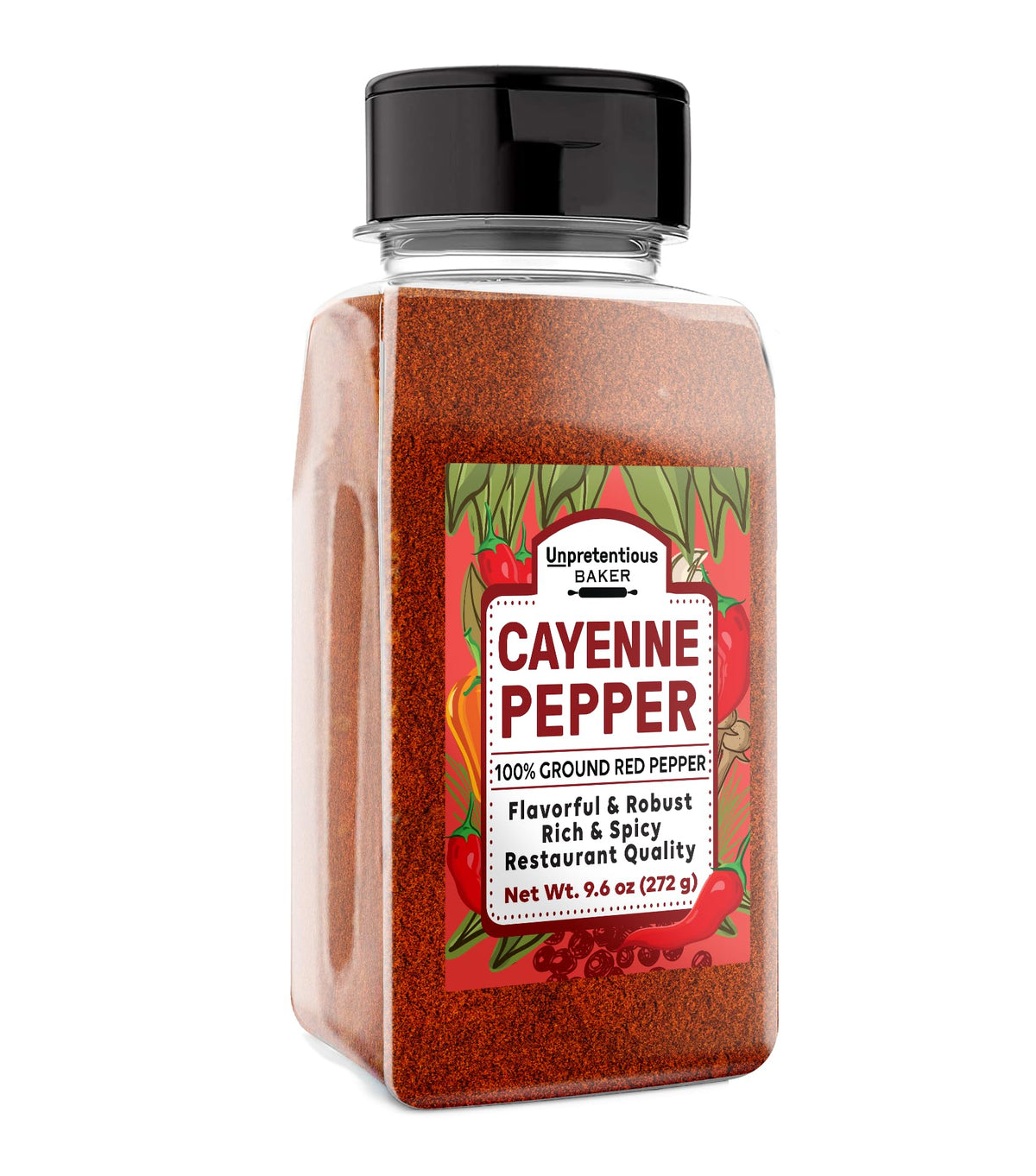 Unpretentious ground cayenne pepper jar close-up showing bold spice perfect for tacos