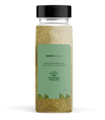 Close-up of Unpretentious ground thyme jar label highlighting vegan and gluten-free quality