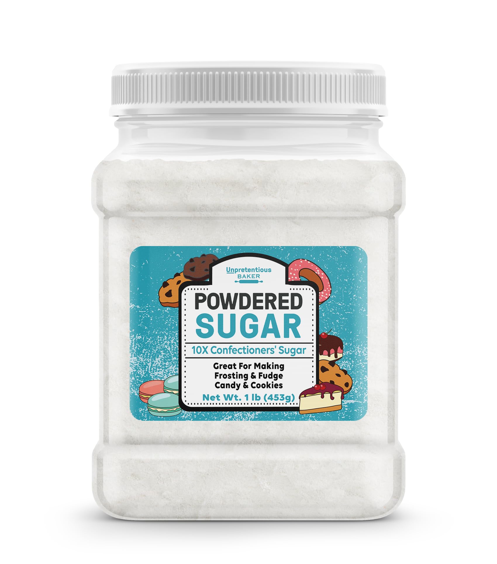 Unpretentious powdered sugar packaging opened in a cozy kitchen for baking.