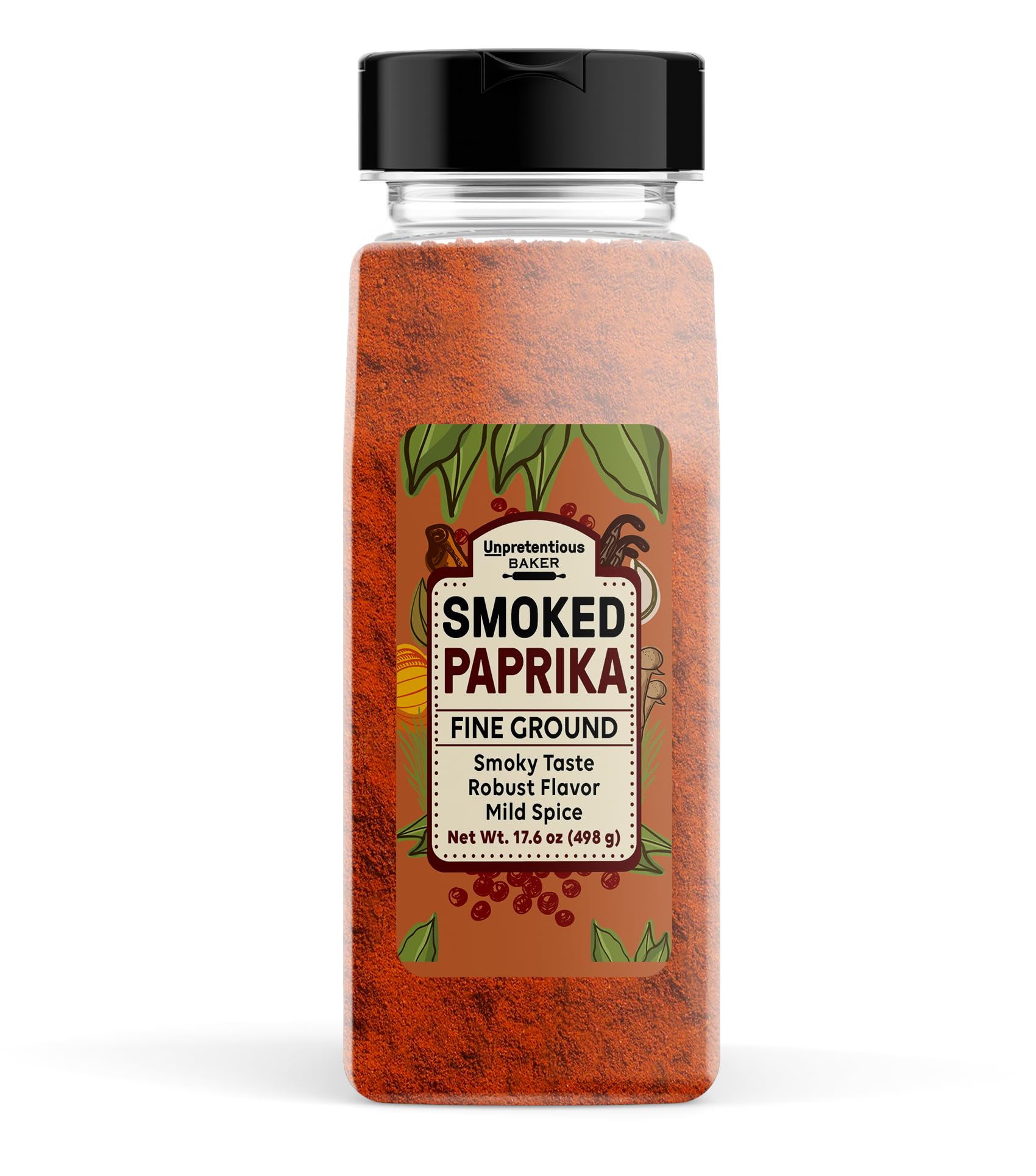 Unpretentious Smoked Paprika bag close-up showing natural color variations and pure aroma.