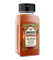 Unpretentious smoked paprika jar with ground spice ready to shake onto dishes