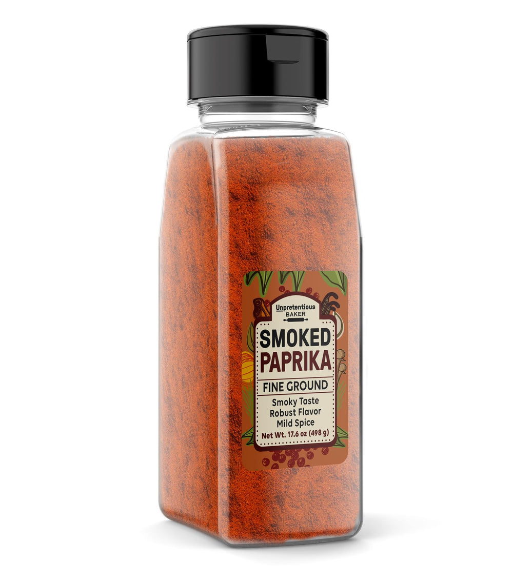 Unpretentious Smoked Paprika being poured to add smoky depth to a dish.