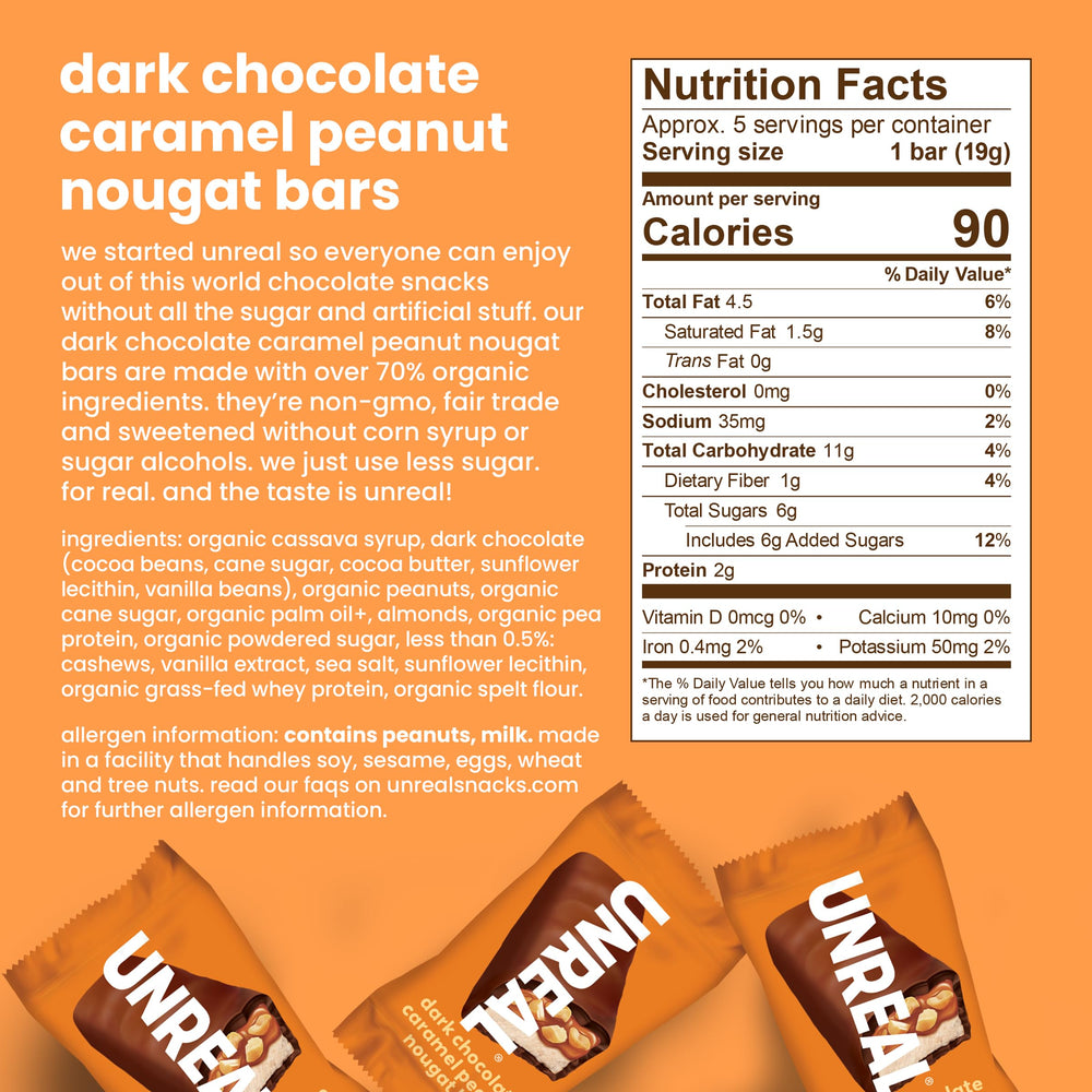 UNREAL Milk Chocolate Gems shown in a tray for sharing and on-the-go treats.