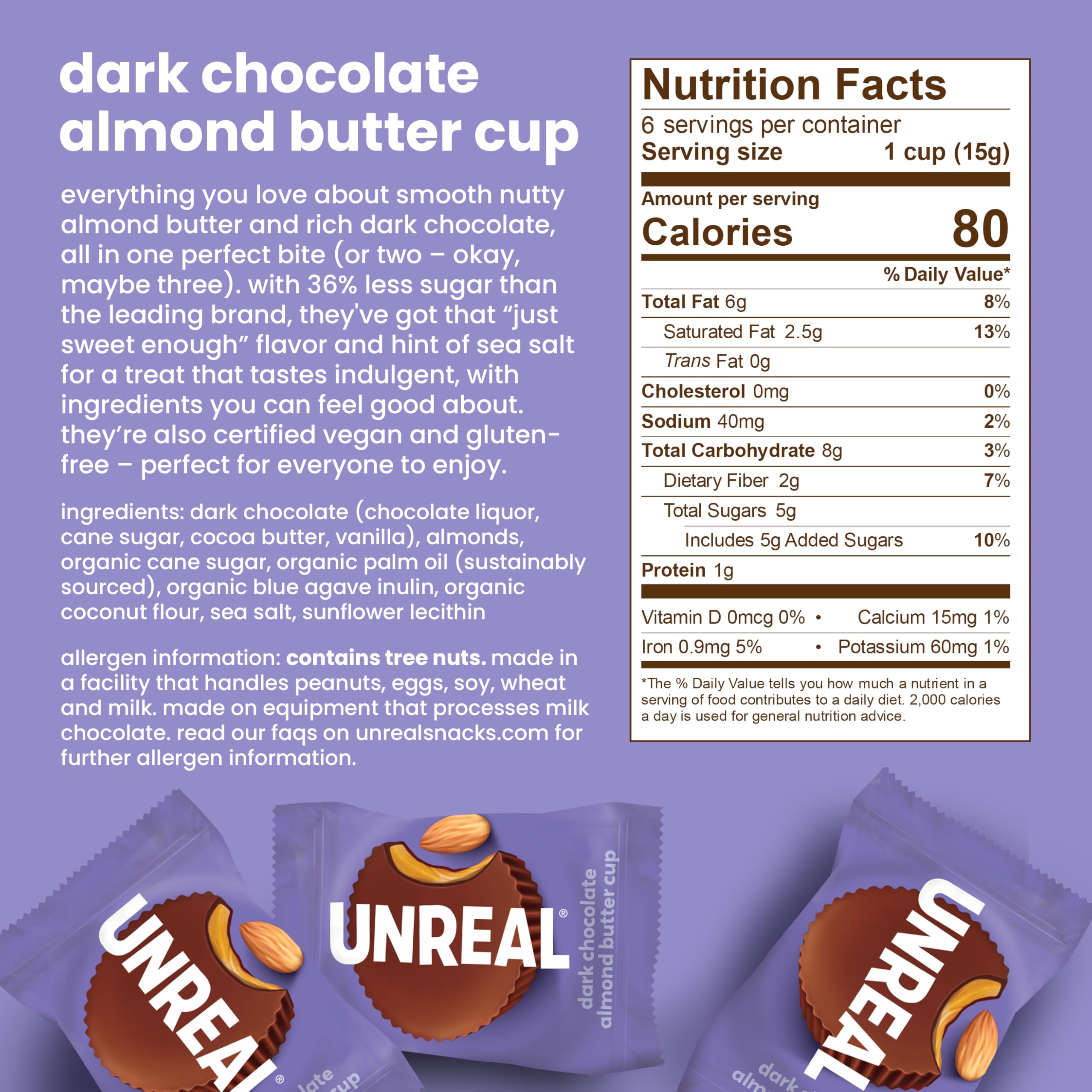 UNREAL Sampler-pack box open to reveal six flavors for versatile snacking options.
