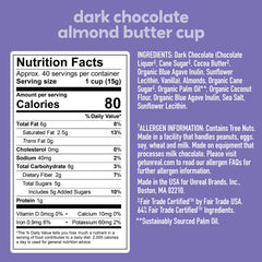 Close-up of UNREAL dark chocolate almond butter with rich flavor.