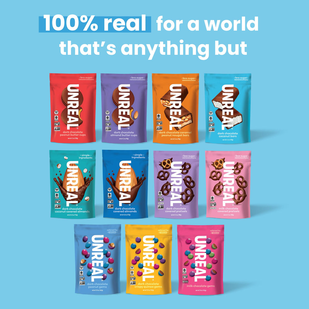 UNREAL bars being unwrapped for lunch or quick on-the-go snack.