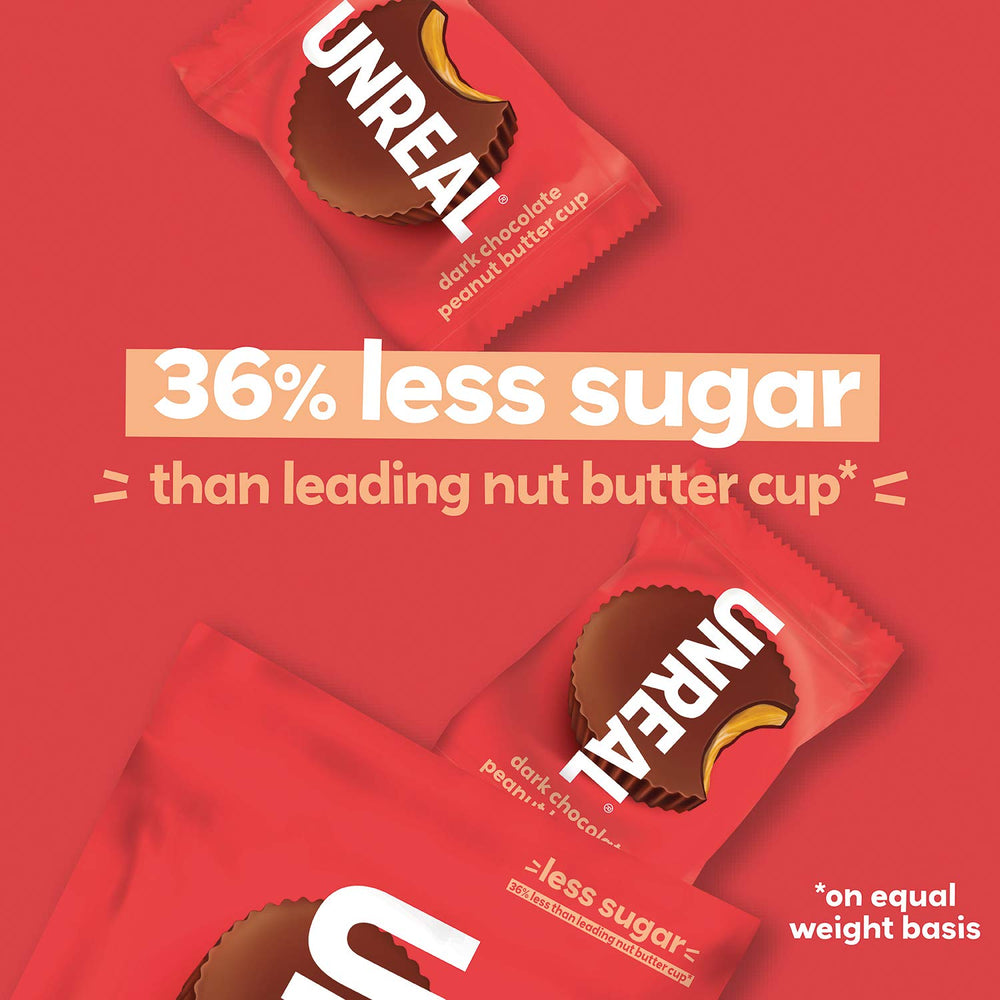 UNREAL dark chocolate peanut butter cups foil wrapping preserves freshness