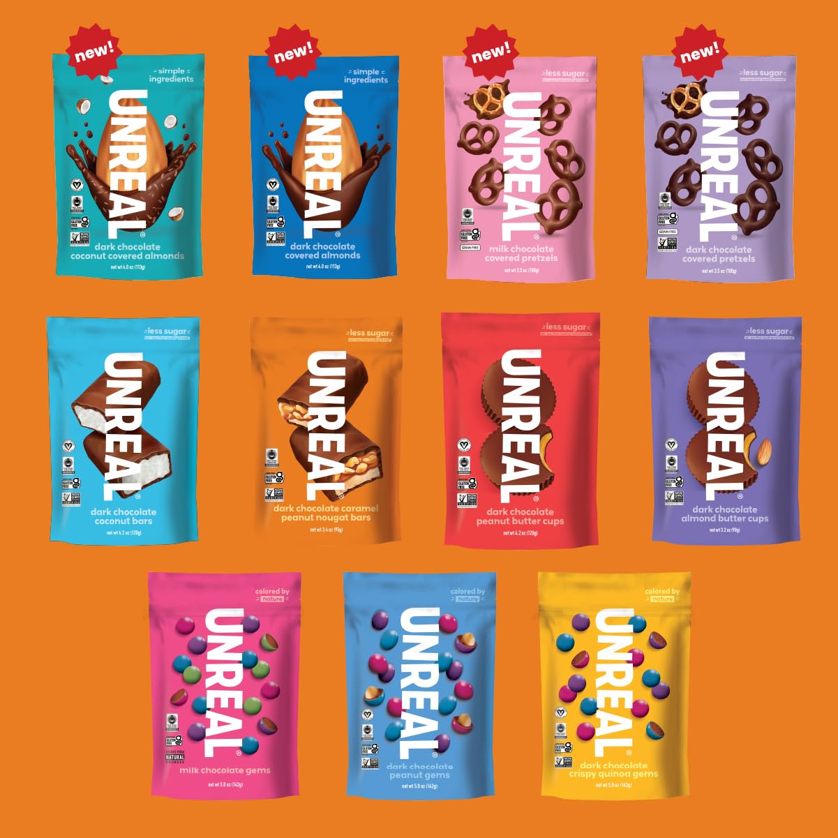 Box display featuring UNREAL 12-bar set for gifting or pantry