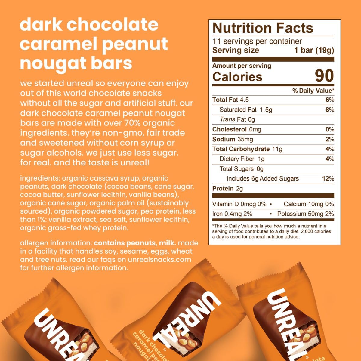 UNREAL bars on the go with single-serving wrappers for easy lunchbox snacks.