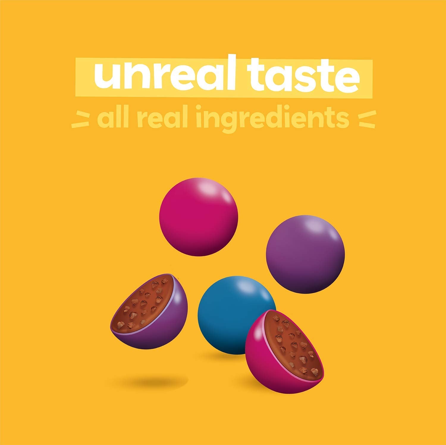 Fair Trade certification logo on UNREAL packaging.
