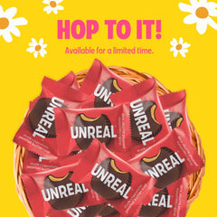 UNREAL fair-trade ingredients label signaling ethical sourcing and flavor