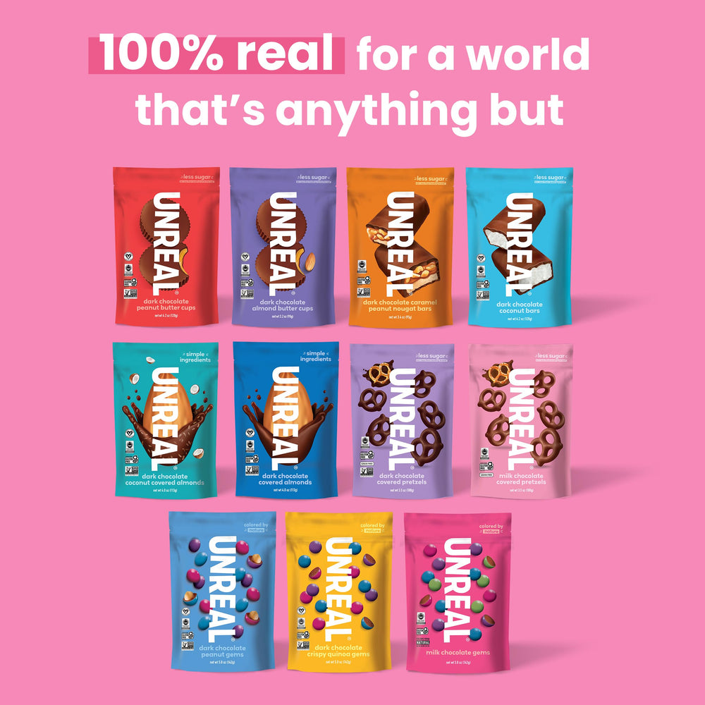 UNREAL family size 3-pack display ready for sharing moments.