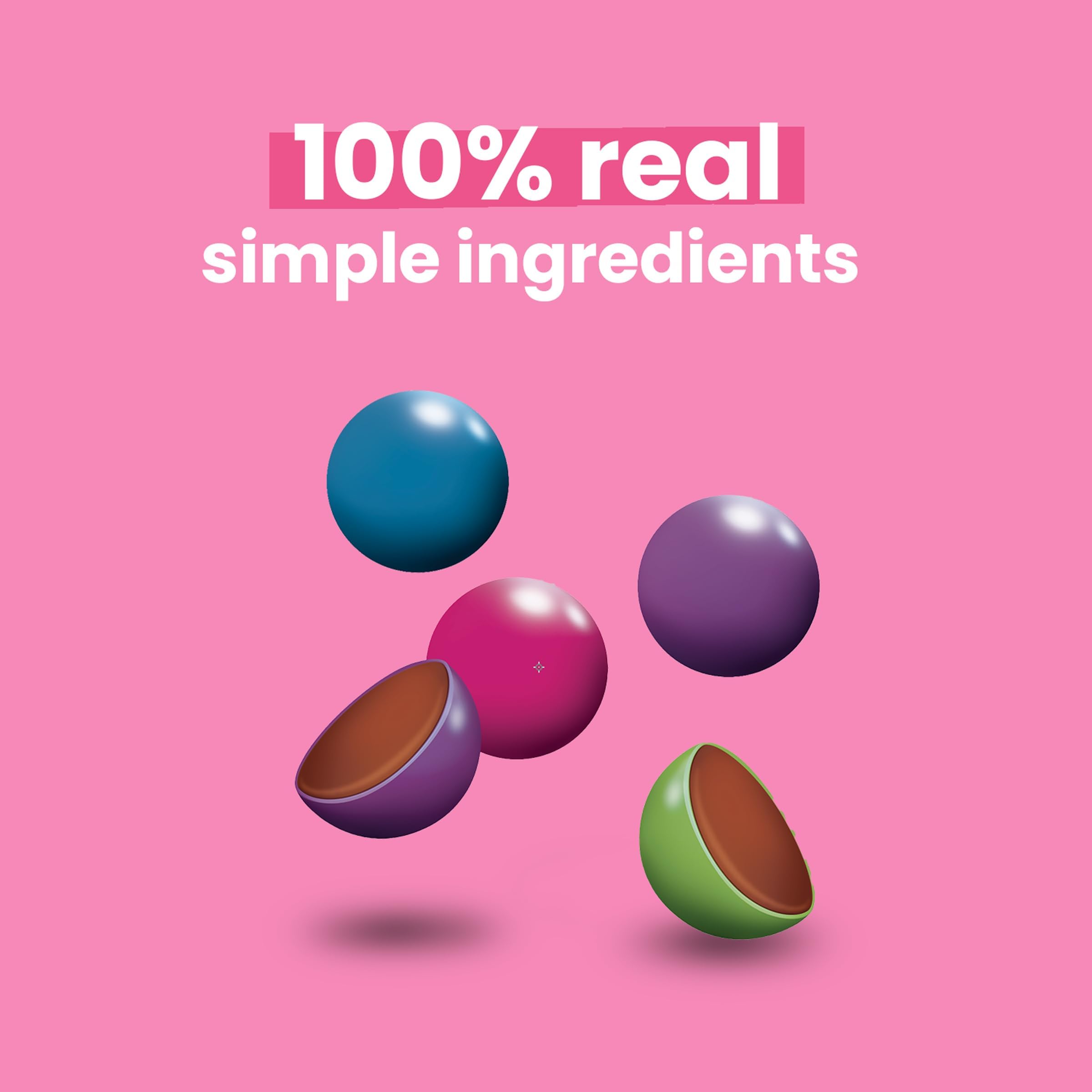 UNREAL Milk Chocolate Gems ingredients list shows gluten-free, non-GMO content.