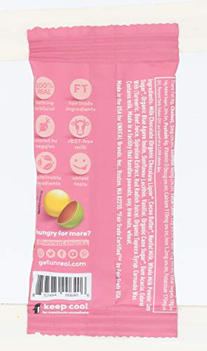 UNREAL Milk Chocolate Gems wrap detail shows convenient single-serve packaging.