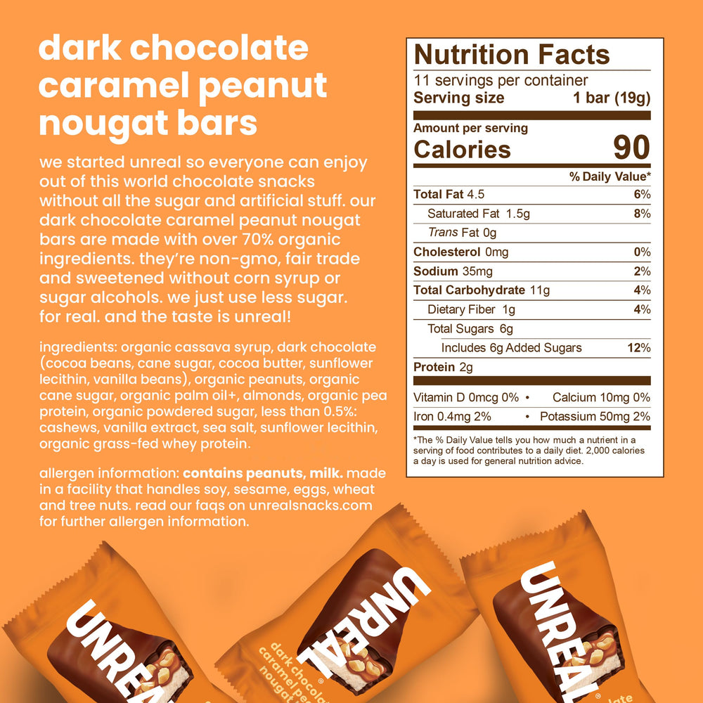 UNREAL Variety Pack packaging close up emphasizes natural ingredients and no sugar alcohols