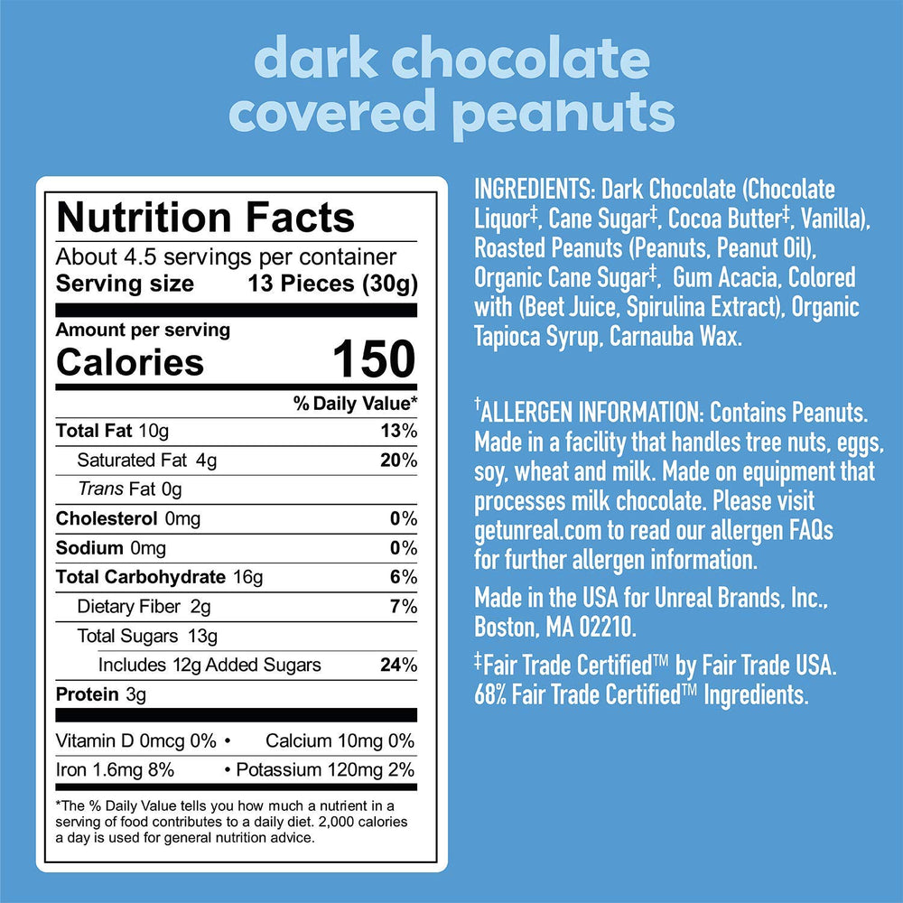 UNREAL dark chocolate quinoa gems offer quinoa crunch with cocoa for a smarter snack.