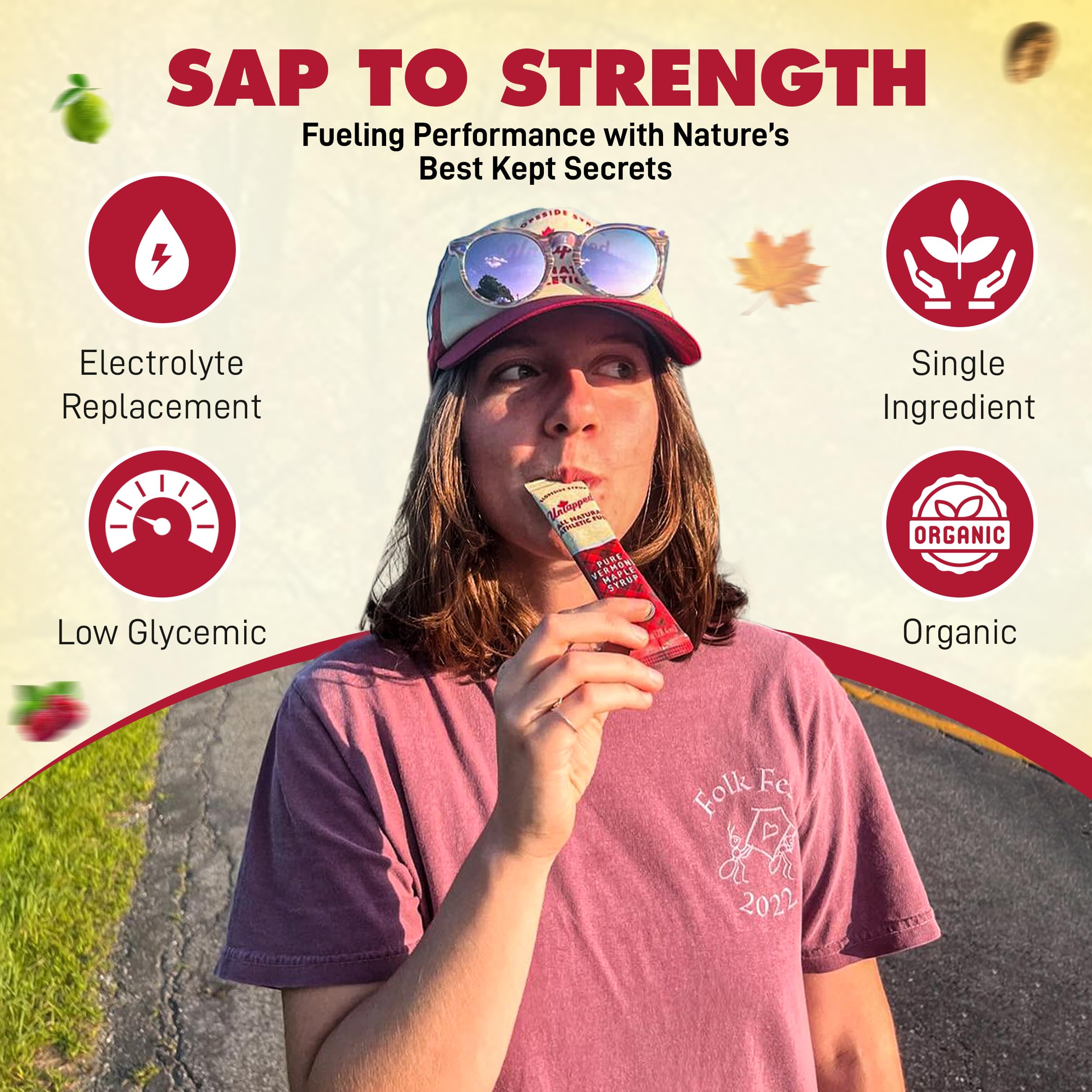 Untapped salted raspberry gel offers flavor and steady energy.