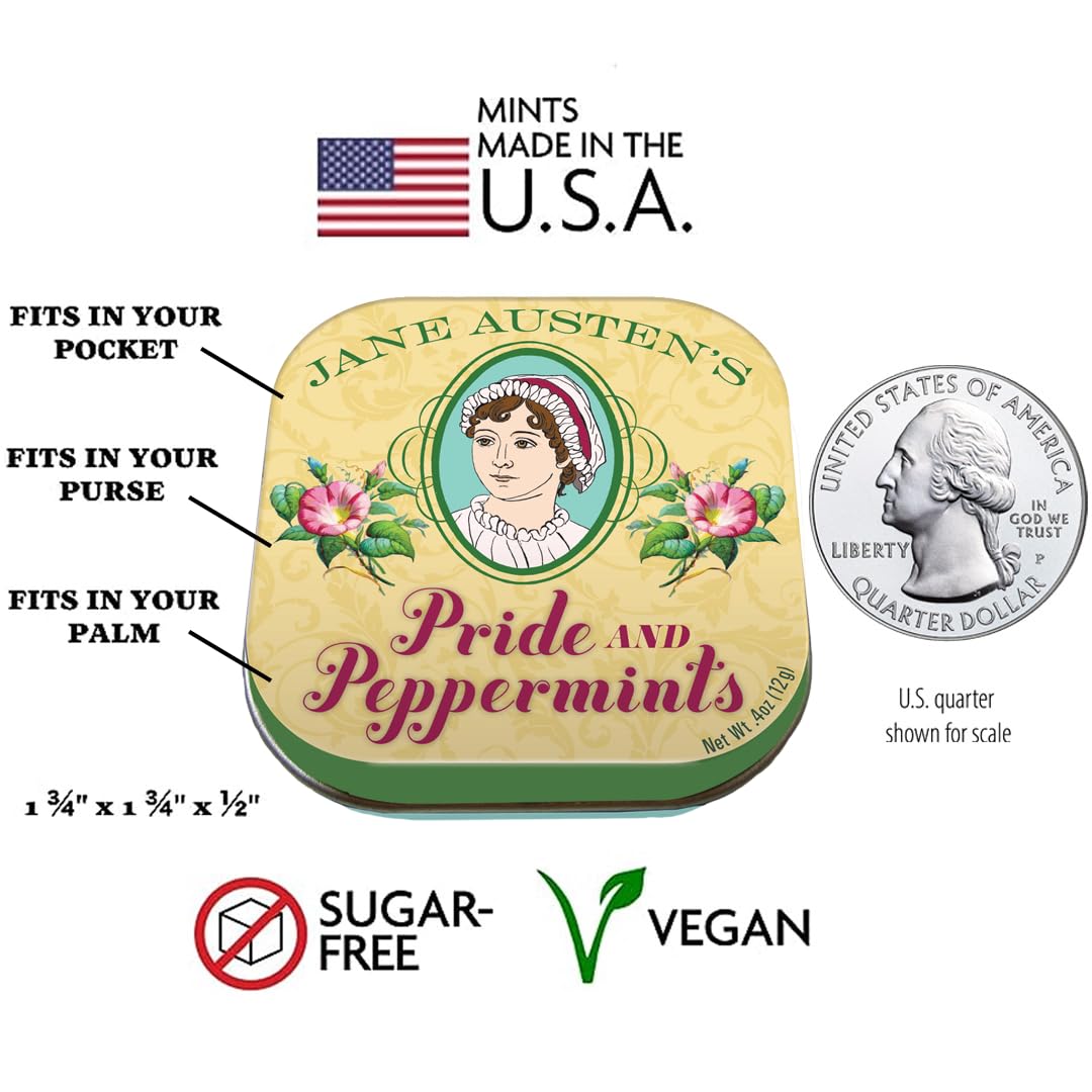 UPG Pride and Peppermints tin top view highlights portability for travel and meetings.