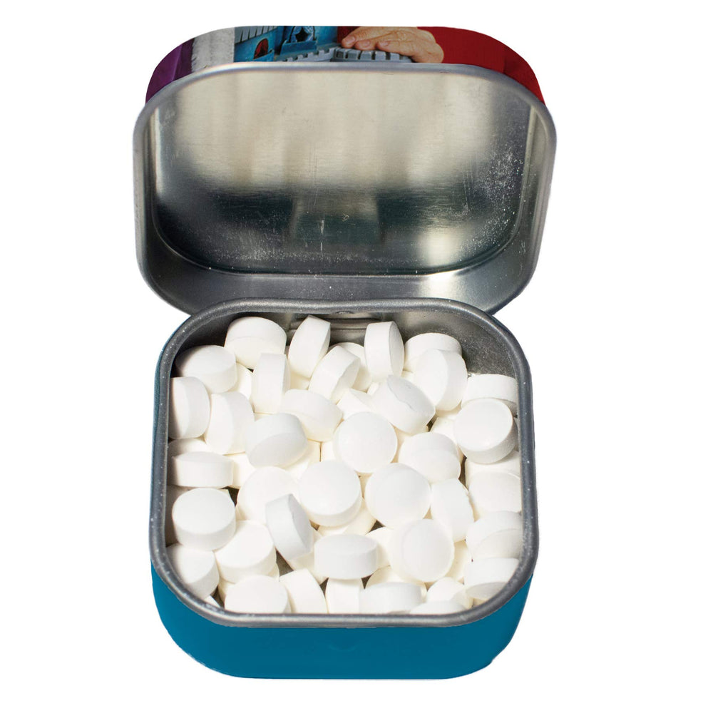 The Unemployed Philosophers Guild Mister Rogers' EncourageMints tin, sugarfree mints, gluten-free option