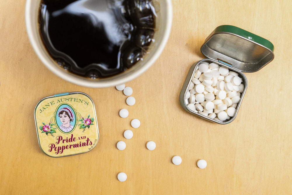 UPG Pride and Peppermints tin open reveals classic mint treat aroma.