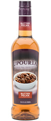 Upouria Butter Pecan Coffee Syrup bottle label showcases premium ingredients
