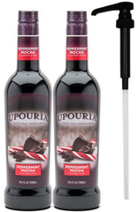 Upouria Peppermint Mocha syrup bottle 750ml boosts coffee flavor