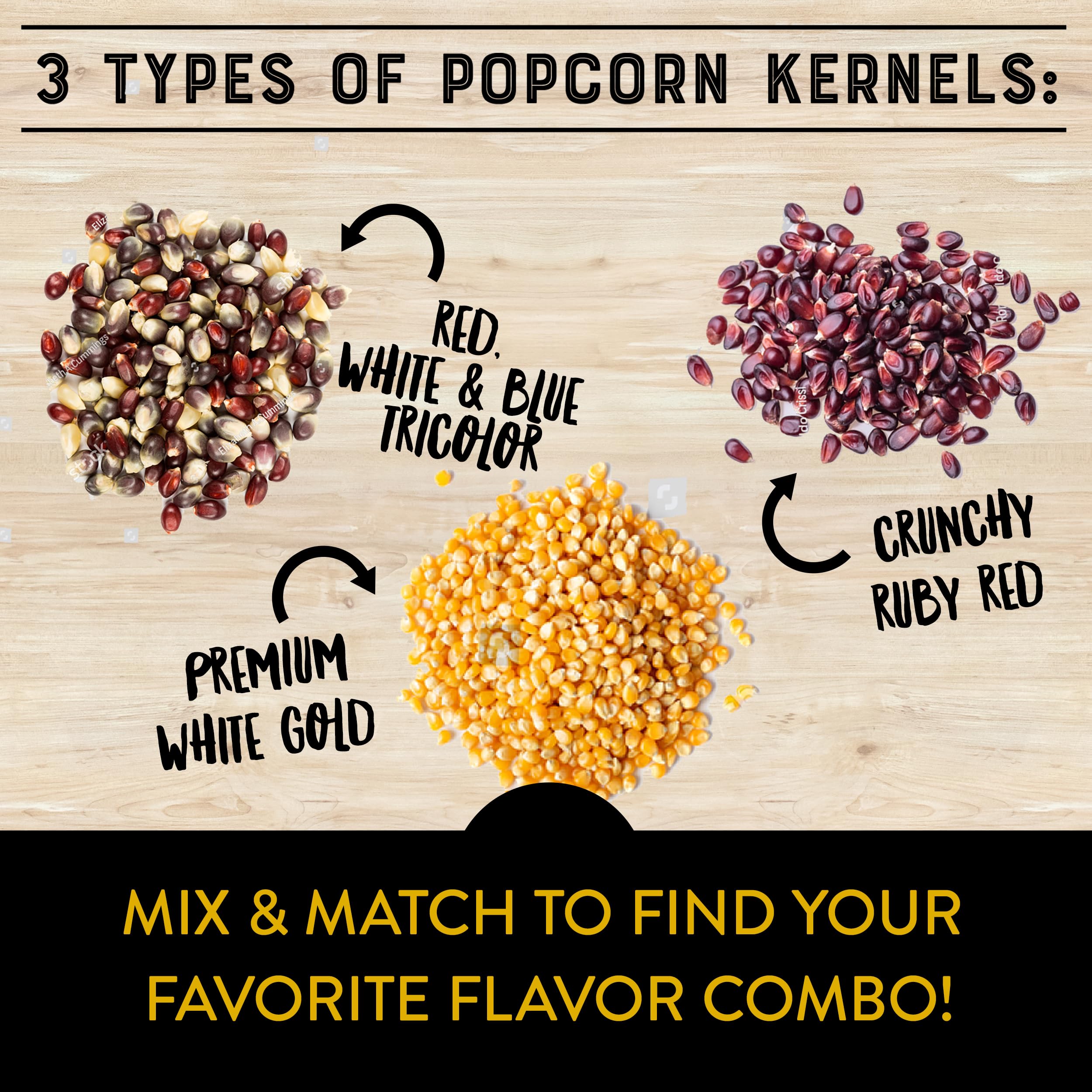 Urban Accents Red White Blue tri-color kernel for festive snacking