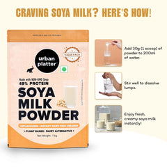 Urban Platter Soya Milk Powder stirred into tea for dairy-free creaminess.