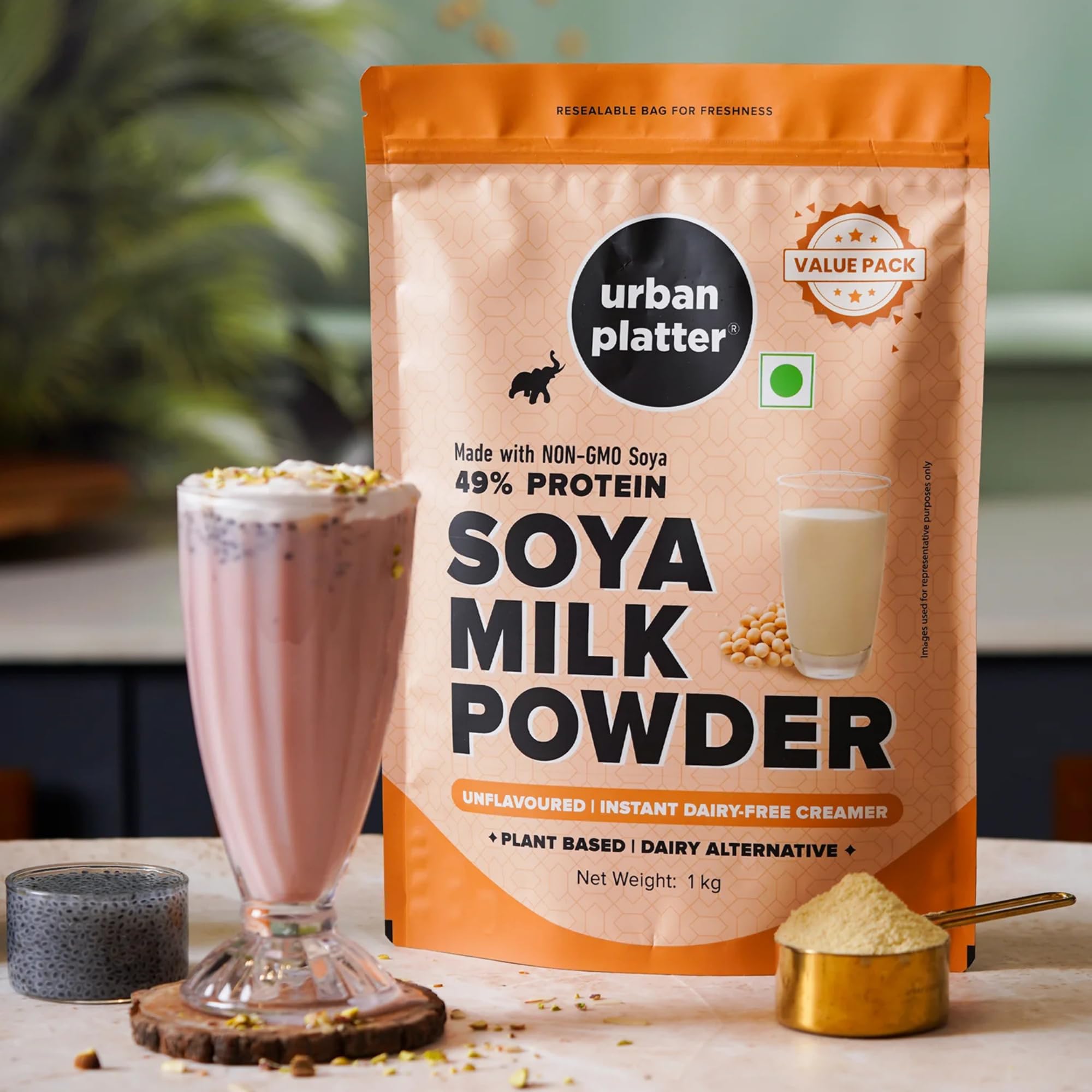 Urban Platter Soya Milk Powder provides vegan, non-dairy cooking options.