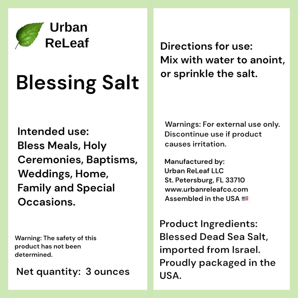 Urban ReLeaf Blessing Salt during ceremonies supports meaningful blessing moments.