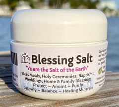 Urban ReLeaf Blessing Salt jar front showing Dead Sea salt for sacred ceremonies.